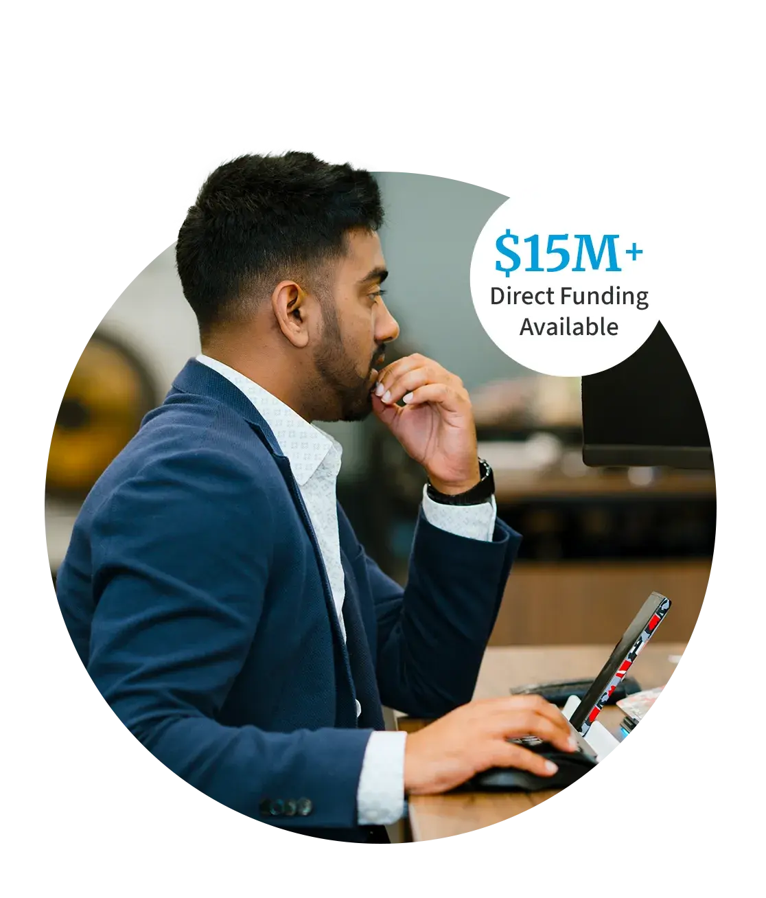 A business professional working with a direct funding plan